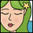 green-haired girl head